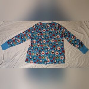Christmas Long Sleeve Scrub‎ Top Size 2XL 100% Polyester